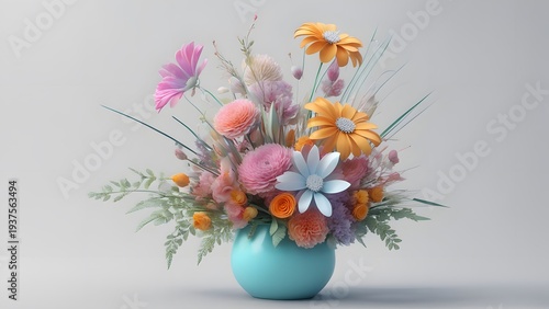 View of 3d abstract flower arrangement