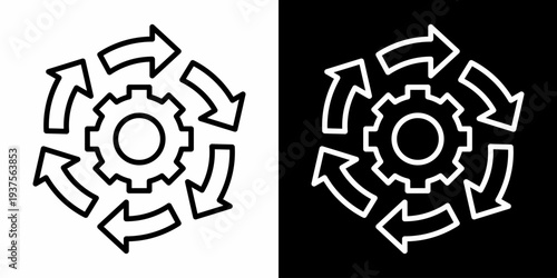 Automation White Icon Set Design