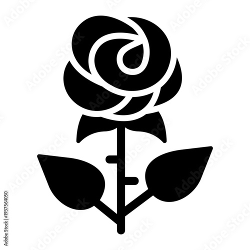 Rose flower Solid icon