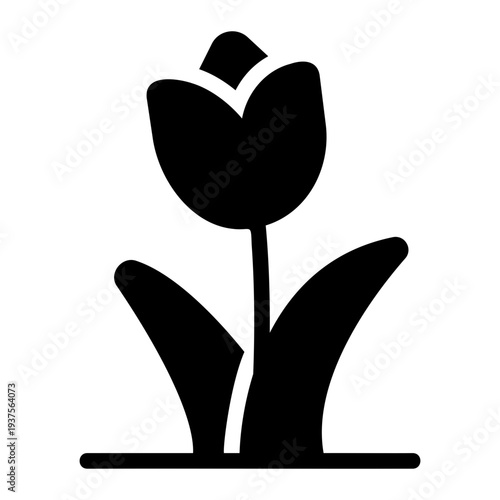 Tulip flower Solid icon