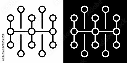 Neural Network White Icon Set Design