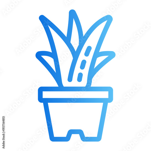 Aloe vera plant Line Gradient Icon