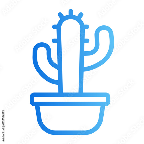 Cactus leaf Line Gradient Icon