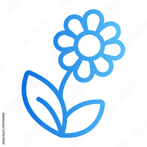Chamomile flower Line Gradient Icon