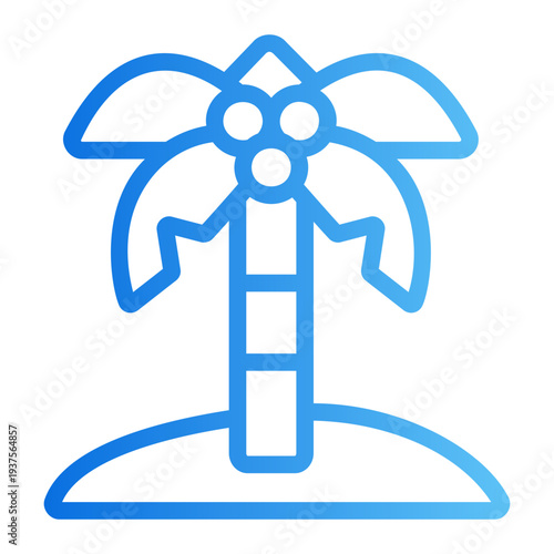 Coconut tree Line Gradient Icon