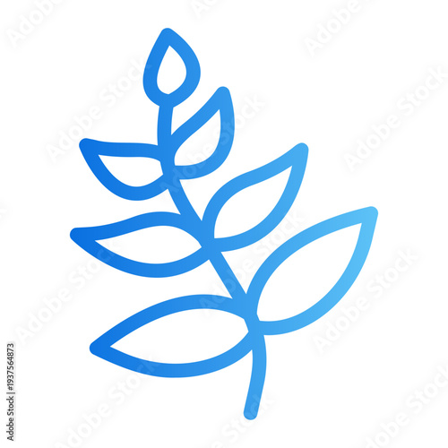 Fern leaf Line Gradient Icon
