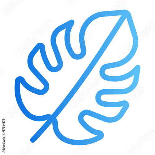Monstera leaf Line Gradient Icon