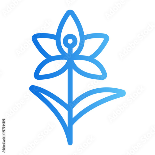 Lily flower Line Gradient Icon