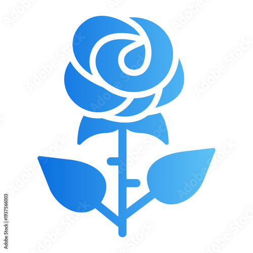 Rose flower Line Gradient Icon