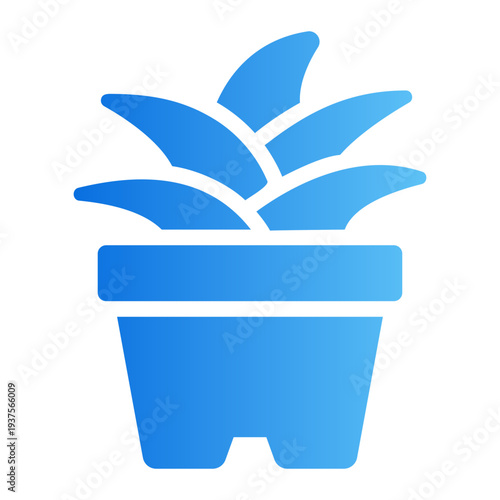 potted succulent Line Gradient Icon
