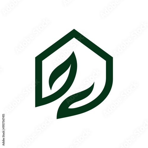 green house and tree building logo vector template illustration