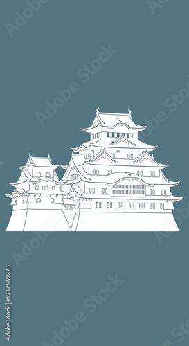 Japanese Castle Outline
