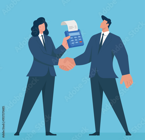 Financial Agreement and Corporate Partnership Deal, Successful Business Negotiation, Corporate Financial Auditing, Partnership Deal Closure, Professional Service Payment, Commercial Contract Agreement
