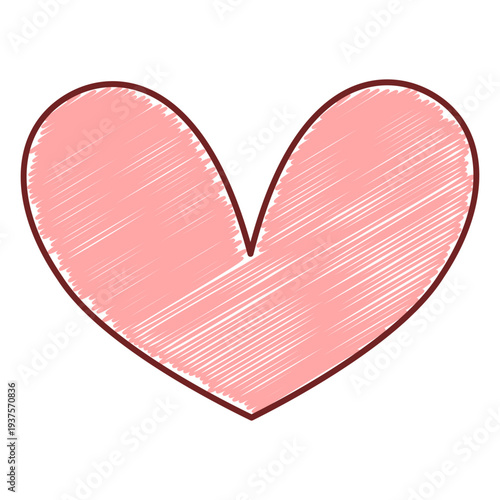 Red Scribble Heart Shape Icon