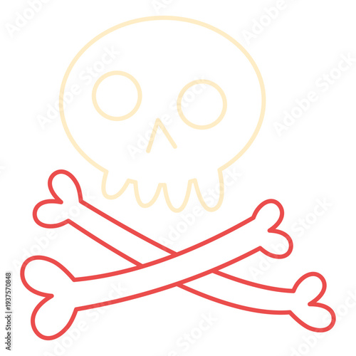 Simple Line Skull Outline Icon