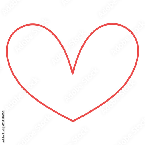 Minimal Heart Outline Line Art