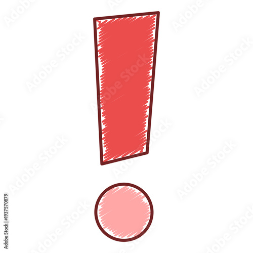 Red Scribble Exclamation Mark Sign