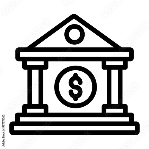 Bank building Line Icon