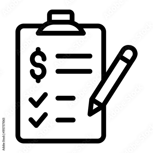 Budget checklist Line Icon