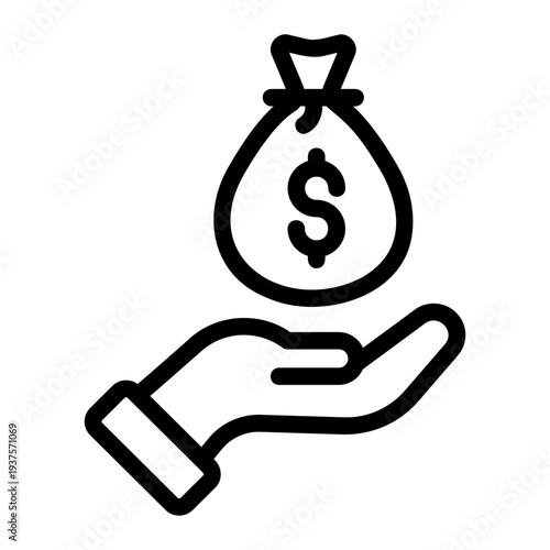 Cash deposit Line Icon