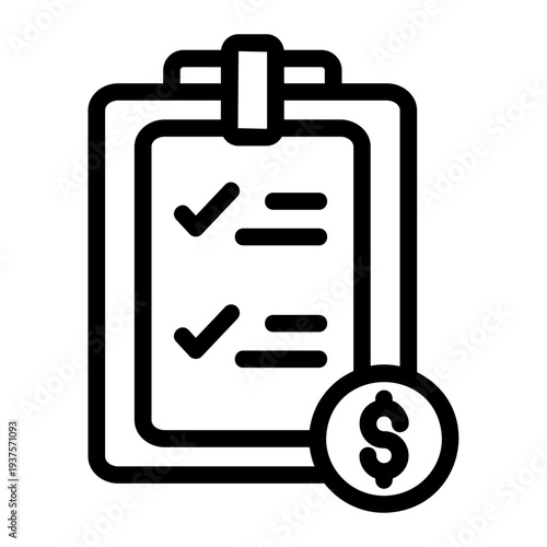 Financial to do list Line Icon