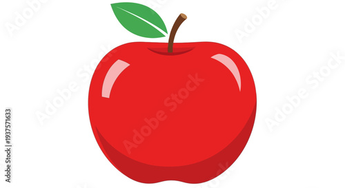 Red Apple Fruit Illustration on White Background.
