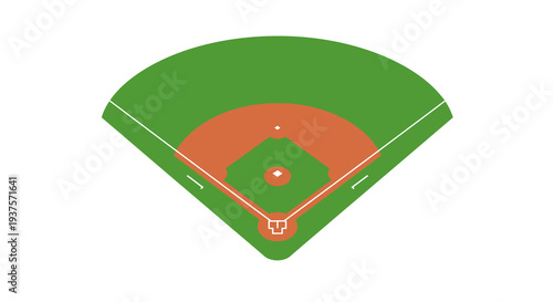 Aerial view of a baseball diamond, showcasing the intricate layout of the field with its distinct bases, pitcher's mound, and outfield