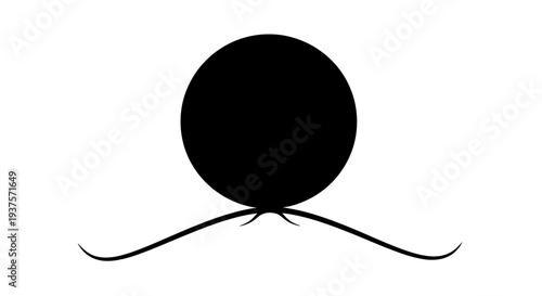 Simple black silhouette of a face with mustache on white background.