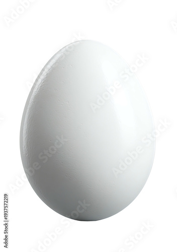 Smooth, glossy white egg isolated on a stark black background, showcasing its perfect oval form