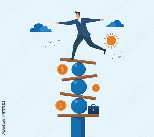 Financial Risk Management and Business Stability Balance, Financial equilibrium strategy, Corporate risk assessment, Economic stability challenge, Investment portfolio balancing