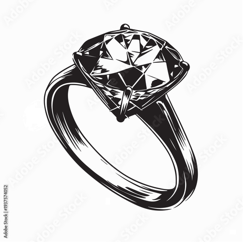 Luxury Diamond Jewelry Ring Vector Design On White Background
