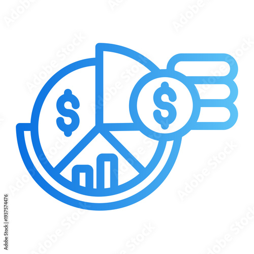 Budget pie Line Gradient Icon