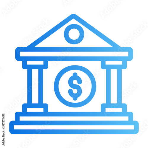 Bank building Line Gradient Icon