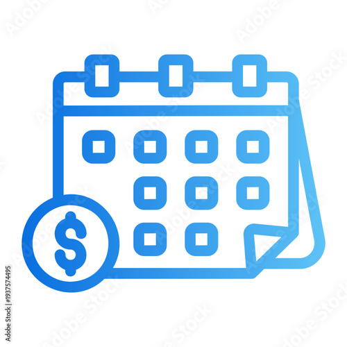 Calender money Line Gradient Icon