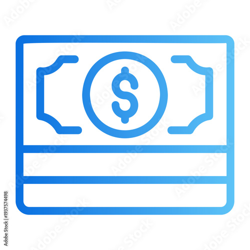 Cash money Line Gradient Icon