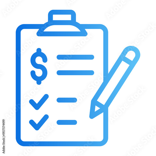 Budget checklist Line Gradient Icon