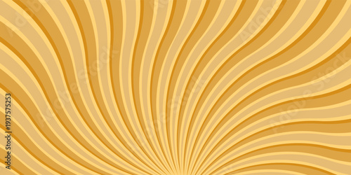 Orange stripes burst lines background. Sun ray light. Radiate sunlight. Vintage stripes halftone radial wallpaper for poster, banner.Circus background of spiral yellow orange rays vector.