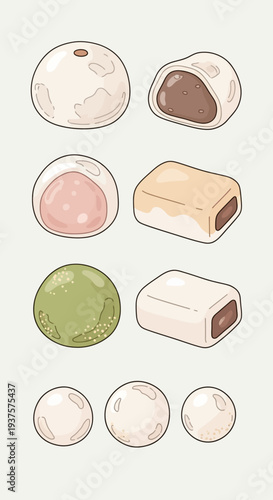 Japanese Mochi Desserts Assortment
