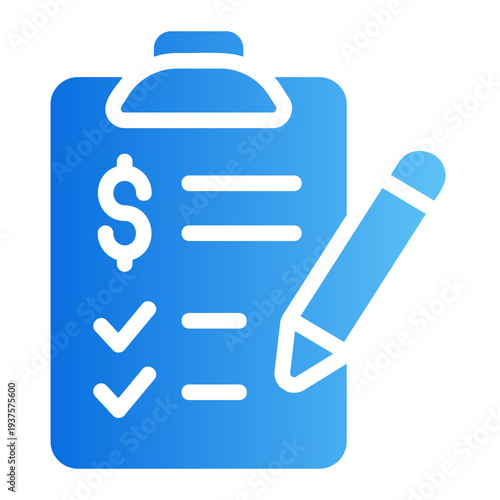 Budget checklist Line Gradient Icon