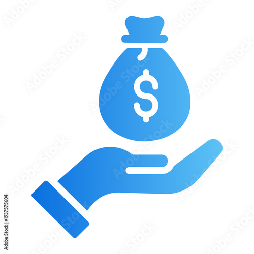 Cash deposit Line Gradient Icon