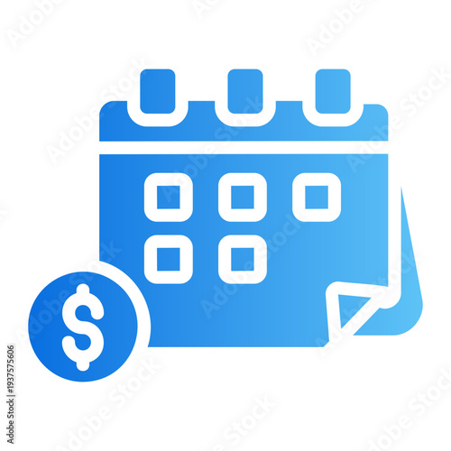 Calender money Line Gradient Icon