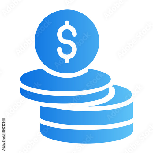 Coin Line Gradient Icon