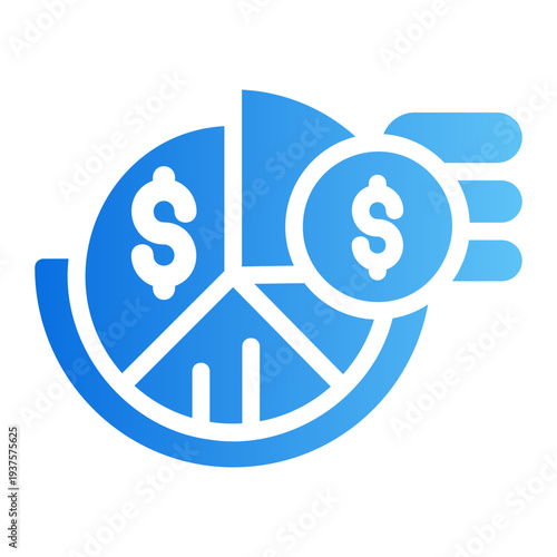 Budget pie Line Gradient Icon