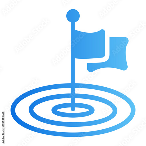 Goal achieved flag Line Gradient Icon
