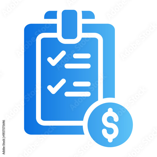 Financial to do list Line Gradient Icon