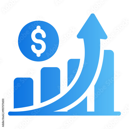 Growth chart Line Gradient Icon