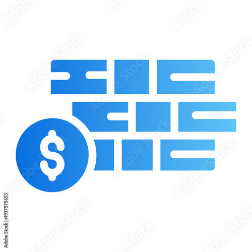 Money stack Line Gradient Icon