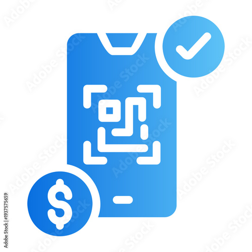 Qr payment Line Gradient Icon