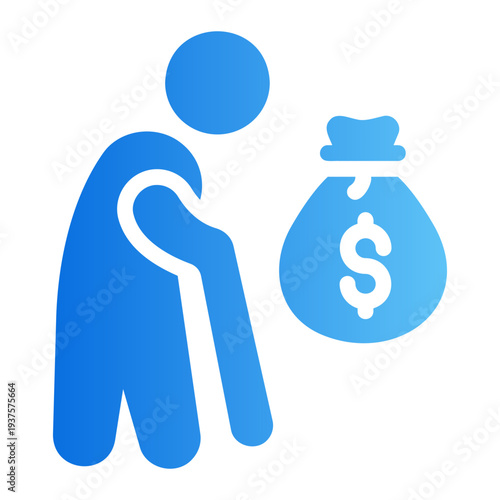 Retirement fund Line Gradient Icon