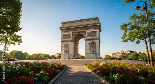Famous places in France Eiffel Tower, Louvre Museum, Notre-Dame Cathedral, Arc de Triomphe, Palace of Versailles for Travel, Tourism, Holiday
